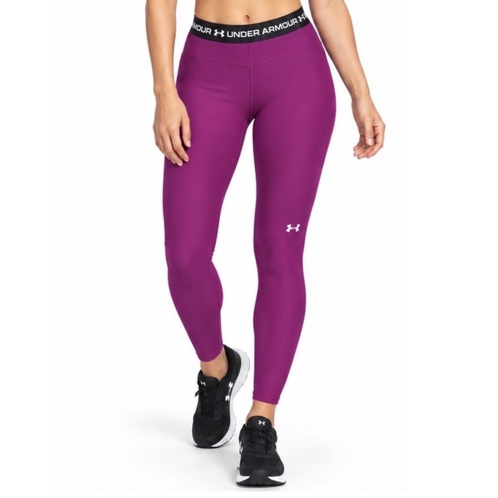 Under Armour HeatGear Compression Leggings Purple Mid Rise XL Activewear 110-41
